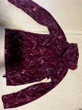 SO Girl’s  Maroon Printed Funnel Neck Ski Jacket